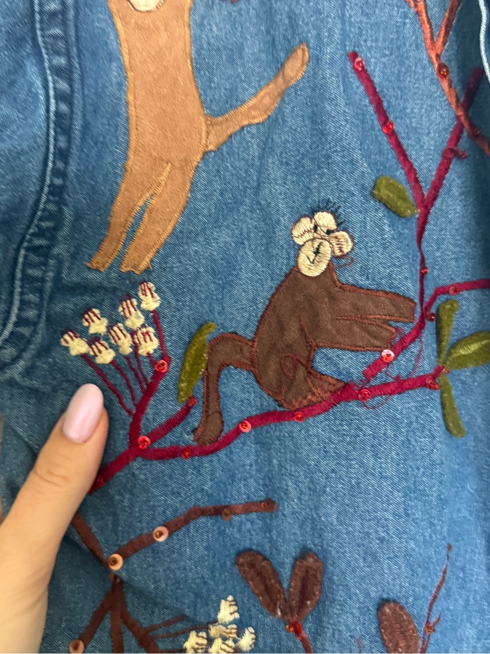 Tantrums Light Blue Embroidered Denim Shirt - Picture 4 of 6